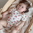thumbnail image 5 of Newborn Onesies Girls Short Sleeve Envelope Neck Print Summer Romper Baby Rompers Girl Pink 6-12 Months, 5 of 9