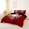 thumbnail image 3 of Homewish Halloween Wing Skull Bedding,Sharp Spiked Print Duvet Cover Full,Scarlet Red White,Black Reversible,3-Piece,1 Duvet Cover and 2 Pillowcases, 3 of 6