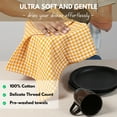 thumbnail image 5 of Native Fab 4 Pack Gingham Check Plaid Kitchen Towel - Soft Cotton - Washcloths - 16x26 - Yellow, 5 of 7