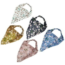 Unique Bargains 5 Pcs Floral Scarf Headbands Chiffon Head Scarf Hair Scarves for Women Girls Pink Yellow Etc