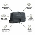 thumbnail image 5 of Wrangler Unisex Travel Toiletry Bag Waterproof Hanging Dopp Kit Dual‑Layer Wet‑Dry Separation Cosmetic Organizer, Gray, 5 of 7