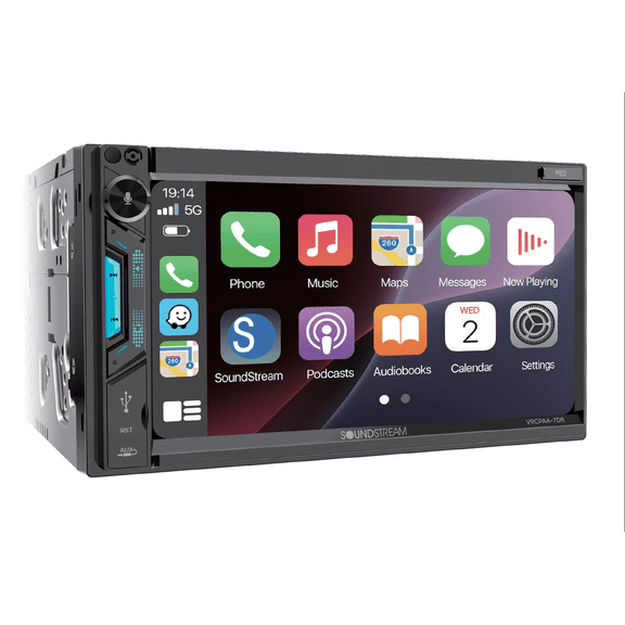 Soundstream VRCPAA-7DR 7" Double Din Car Stereo w/ Wireless Apple CarPlay® & Android Auto®