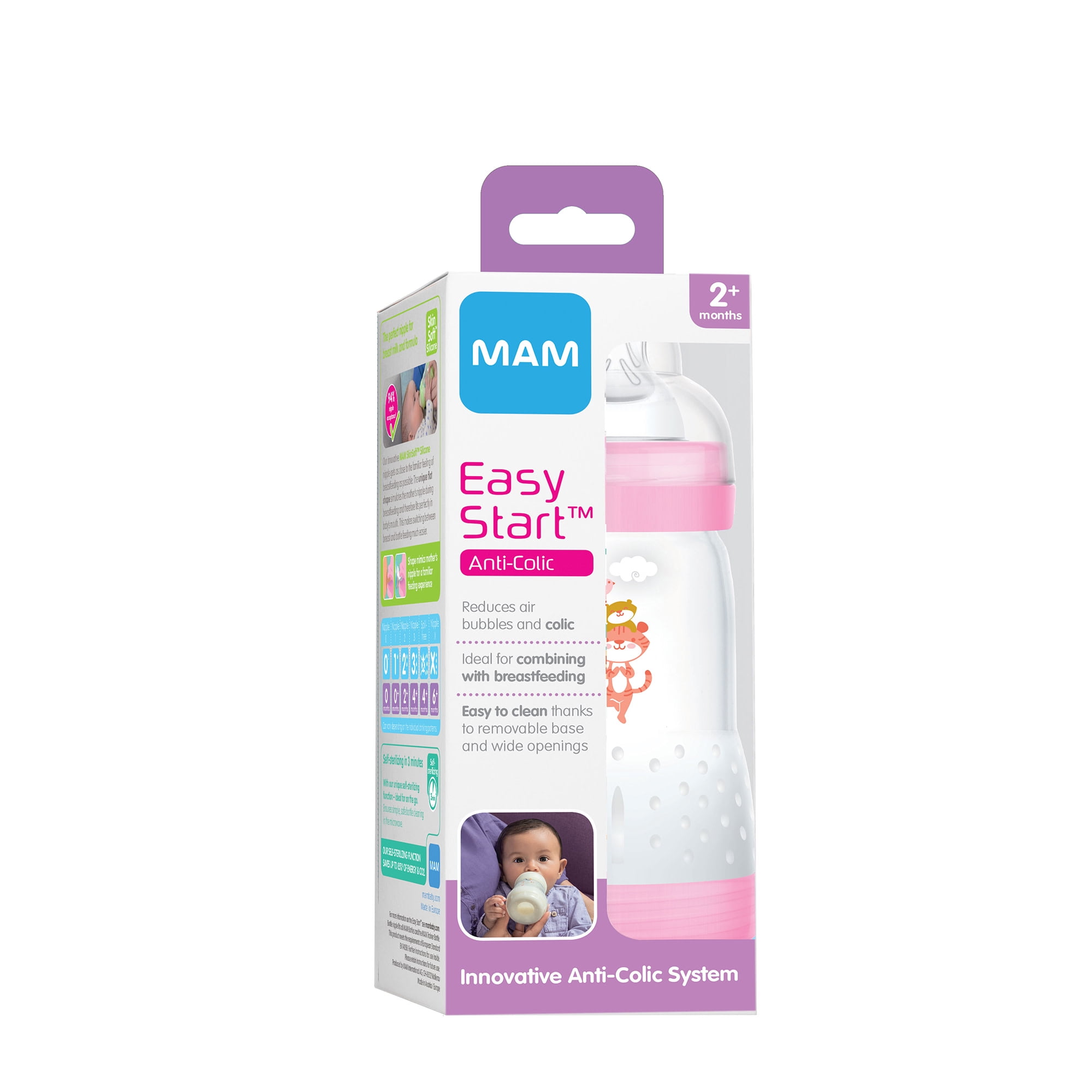 MAM Biberon Easy Start anti-colique 320 ml Aqua - 59780 