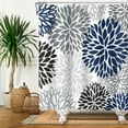 thumbnail image 4 of 72x84 Inch Dahlia Flower Shower Curtain Blue Grey Pinnata Turquoise Floral Shower Curtain Set for Bathroom Decor Farmhouse Bath Curtain Polyester Fabric Waterproof Set with Hooks, 4 of 6