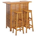 thumbnail image 3 of vidaXL 3 Piece Patio Bar Set Solid Wood Acacia, 3 of 11