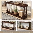thumbnail image 6 of BFJDM Walnut Pine+MDF Console Table, Sofa Table, Entryway Table, Accent Table with 2 Shelves, Mid-Century Style, 6 of 14
