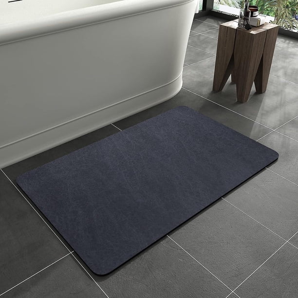 Bath Mat Rug Set-Rubber Non Slip Quick Dry Super Absorbent Thin Bathroom Rugs Fit Under Door-Washable Bathroom Floor Mats-Shower Rug for in Front of B