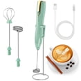 thumbnail image 3 of Electric Milk Frother Handheld Foam Maker with 2 Heads Type-C Rechargeable Foam Blender with 3 Speeds 304 Stainless Steel Portable Electric Coffee Foam Whisk Mixer for Egg Hot Chocolate Coffee, 3 of 6