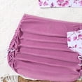 thumbnail image 4 of vigerkar Girls' 3 Piece Set Floral Print Bikini Swimsuit with Beach Skirt Cute Ruched Bathing Suit (Purple, 7-8 Years), 4 of 6