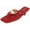 Red, variant on Women’s Thong Sandals – Gold Hardware Accent Square Toe Flat Sandals, Slip-On Dressy Summer Sandals KORI Red 9