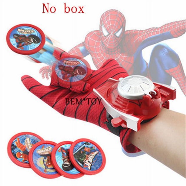 Conjunto de guantes de Spiderman para niños, juguete de PVC, divertido, lanzador, figuras de Anime, regalo de Año Nuevo(Launcher 1 no box,