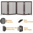 thumbnail image 3 of Semiocthome Bamboo Foldable Dog Gates for Doorway, Freestanding Pet Gate for Stairs,74" W Brown, 3 of 8