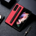 thumbnail image 5 of ELEHOLD for Samsung Galaxy Z Fold 4 Luxury Case Cloth Texture Pen Slot Shockproof Anti-Fingerprint Protective Case for Galaxy Z Fold 4,Red, 5 of 8