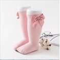 thumbnail image 2 of SUNSIOM Baby Girls Cotton Long Socks Solid Color Big Bow Knee High Stocking, 2 of 2