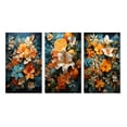 thumbnail image 2 of Designart "Tropical Tangle Orange Blue painting III" Abstract Collages Wall Art Set Of 3 - Multi-Color Collages Gallery Wall Set For Home Decor, 2 of 7