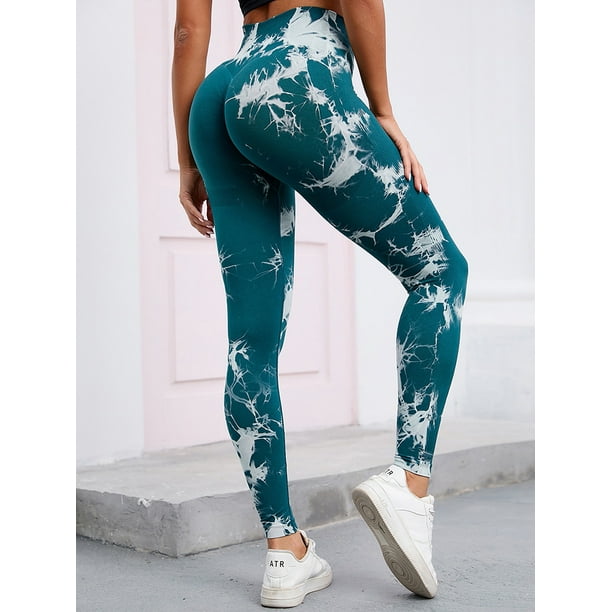 Women Fashion Slim Fit Print Leggings Summer Casual Yoga Running Pants  Workout Leggings Hip H…