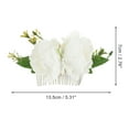 thumbnail image 2 of Unique Bargains 1 Pc Women's Portable Simulated Flowers Hair Clips Comb for Parties White Polyester Fabric Iron, 2 of 4