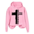 thumbnail image 3 of Hoodies Sweatshirt for Women Jesus Loves You Sweatshirt Letter Print Hoodies Oversized Women Pullover Womens Winter Tops Preppy Clothes, 3 of 3