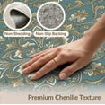 thumbnail image 6 of ODIKA 8'x10' Washable Area Rug Century Oushak Geometric Border Hallway Teal Coastalbeach Mid Vintage Refined for Dining Room, Large Office, Lounge, Non-Slip Chair-Friendly Mat, 6 of 7