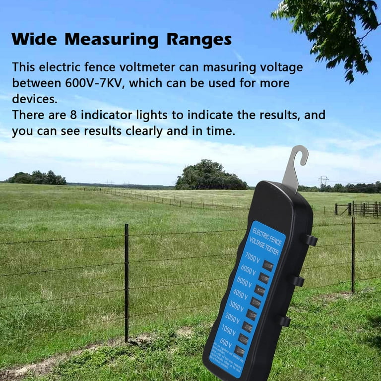 Mld-002 600V-7Kv Fence Tester Home Garden Horse Livestock Electric Fence  Voltmeter No Need Battery with 8 Indicator Light