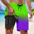thumbnail image 2 of Board Shorts Male Swim Trunks Line Ing 2 In 1 Swim Shorts Elastic Quick Drying With Pockets Mens Beach Shorts Purple XL, 2 of 4