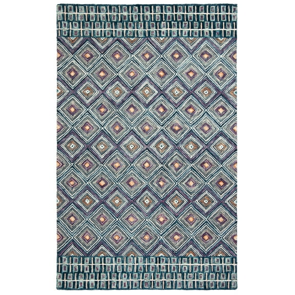 SAFAVIEH Aspen Maurice Geometric Wool Area Rug, Blue/Red, 6' x 9'