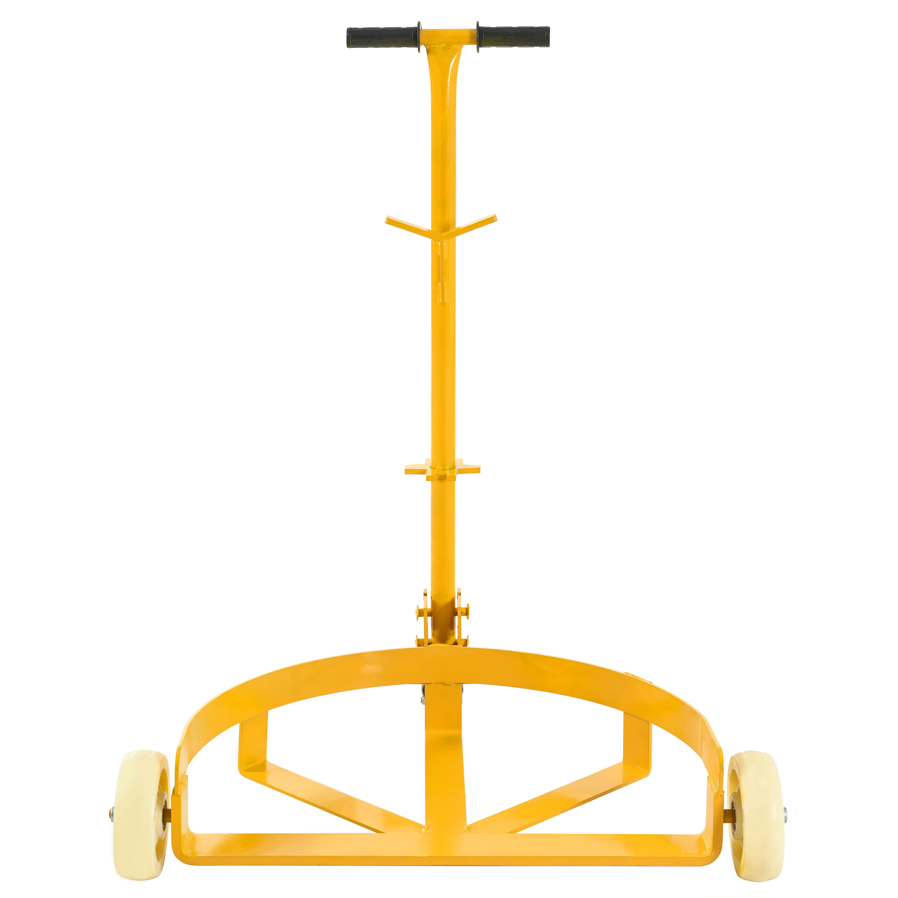 Dolly, 55 Gallon Drum Dolly, 1200lbs capacity, with 2 fixed PU Wheels and 1 swivel wheel - Low Profile Steel Oil Drum Caddy Oil Barrel Drum Roller Hand Cart, Yellow Hand Truck,Steel Furniture Dolly