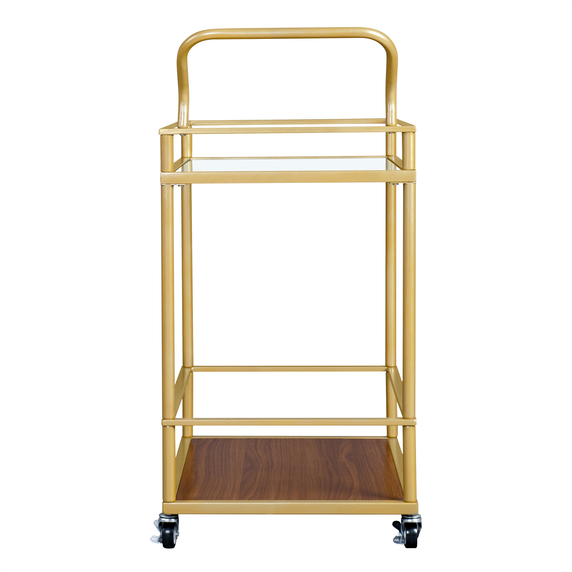 Private Jungle 2-Tier Mobile Metal Bar Serving Cart, Modern Kitchen Island Cart on Wheels, Gold Private Jungle 2-Tier Mobile Metal Bar Serving Cart, Modern Kitchen Island Cart on Wheels, Gold