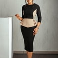 thumbnail image 4 of Women's Autumn/Winter Fashion Elegant Office Pencil Dress Bodycon Dress, 4 of 6