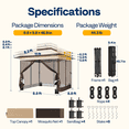 thumbnail image 6 of SPECSTAR Pop Up Gazebo 11x11ft Outdoor Canopy Tent with Mosquito Netting, 2 Tiers Roof and Center Lock for Patio Garden Backyard, Beige, 6 of 8