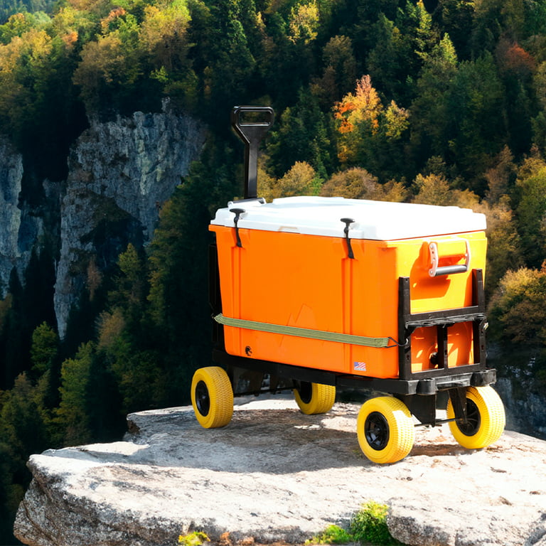 Mighty Max Cart Cooler Caddy & Fishing Cart-Yellow