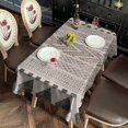 thumbnail image 6 of Boho Black and White Tribal Ethnic Pattern Rectangle Tablecloth 60"x102",Waterproof Polyester Rectangle Table Cloth, Wipeable Spillproof Polyester Tablecloth for Dining, Camping, Indoor and Outdoor, 6 of 6