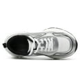 thumbnail image 3 of CMR CHAMARIPA Chunky Sneakers For Women - Silver Leather Elevator Shoes 10CM / 3.94 Inches, 3 of 9