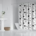 thumbnail image 2 of Black White Baseball Icons Pattern Shower Curtain 72"x72" ,Bathroom Decorative Shower Curtains Set with 12 Hooks,Modern Waterproof Washable Shower Curtain, 2 of 6