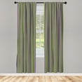 thumbnail image 5 of Ambesonne Vintage Window Curtains, Blue Green Bold Stripes, Each 28" W x 84" L, Royal Blue Lime Green, 5 of 5