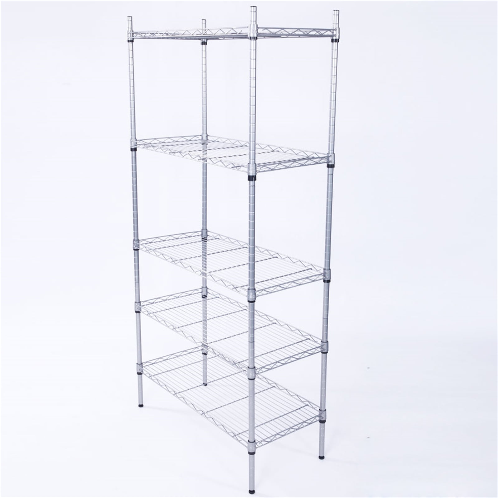 Lowestbest 5-Tier Steel Wire Shelving, Metal Storage Rack, 30" W x 14" D x 60" H, Silver Gray Lowestbest 5-Tier Steel Wire Shelving, Metal Storage Rack, 30" W x 14" D x 60" H, Silver Gray