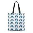 thumbnail image 1 of JSDART Sac en Toile Réutilisable Sac de Courses Bleu Années 70 Brindilles et Feuilles dans Sac Abstrait Gris Rétro, 1 of 1
