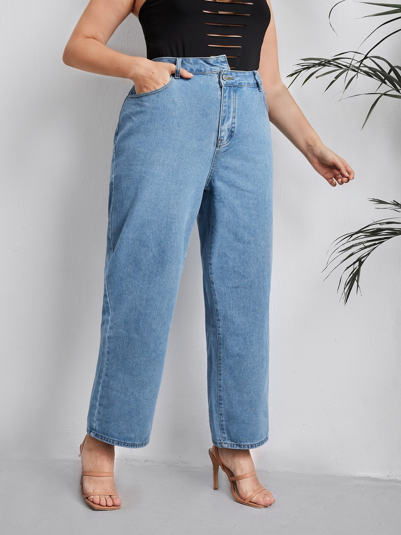 Women's Plus Asymmetrical Waist Wide 