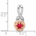 thumbnail image 2 of 14K Two-Tone White & Rose Ruby And Diamond Flower Pendant (18.72 X 8) Made In India -Jewelry By Sweet Pea, 2 of 5