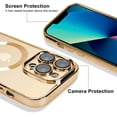 thumbnail image 3 of Phone Case Made for iPhone 12 Pro Max (6.7 Inch) with Camera Lens Protector (Compatible with MagSafe) Anti-Scratch Shockproof Electroplated Slim Phone Cover for Women Men - Gold, 3 of 14