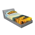 thumbnail image 2 of Ambesonne Landscape Fitted Sheet & Pillow Sham Set, Italy Farmland Rural, Twinxl, Blue Yellow, 2 of 2