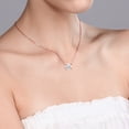 thumbnail image 3 of Gem Stone King 18K Rose Gold Plated Silver White Moissanite Pendant Necklace for Women (1.00 Cttw, Round 6.5MM, with 18 inch Silver Chain), 3 of 3