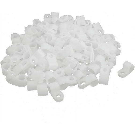 100Pcs creamy-white Nylon R-Type Cable Clamp 5/16" for Wire Hose Tube(Fascetta cavo in nylon R-Type da 100 pezzi bianco sporco 5/16' 'per tubo flessibile