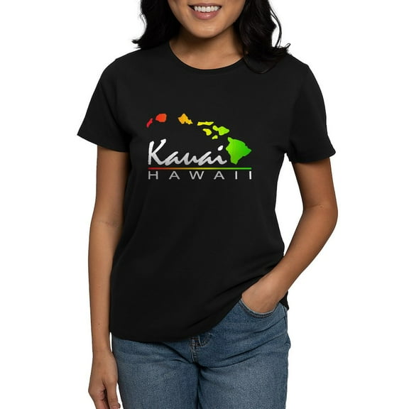 CafePress - Kauai Hawaii (Distressed Design) T Shirt - Women's Traditional Fit Dark T-Shirt