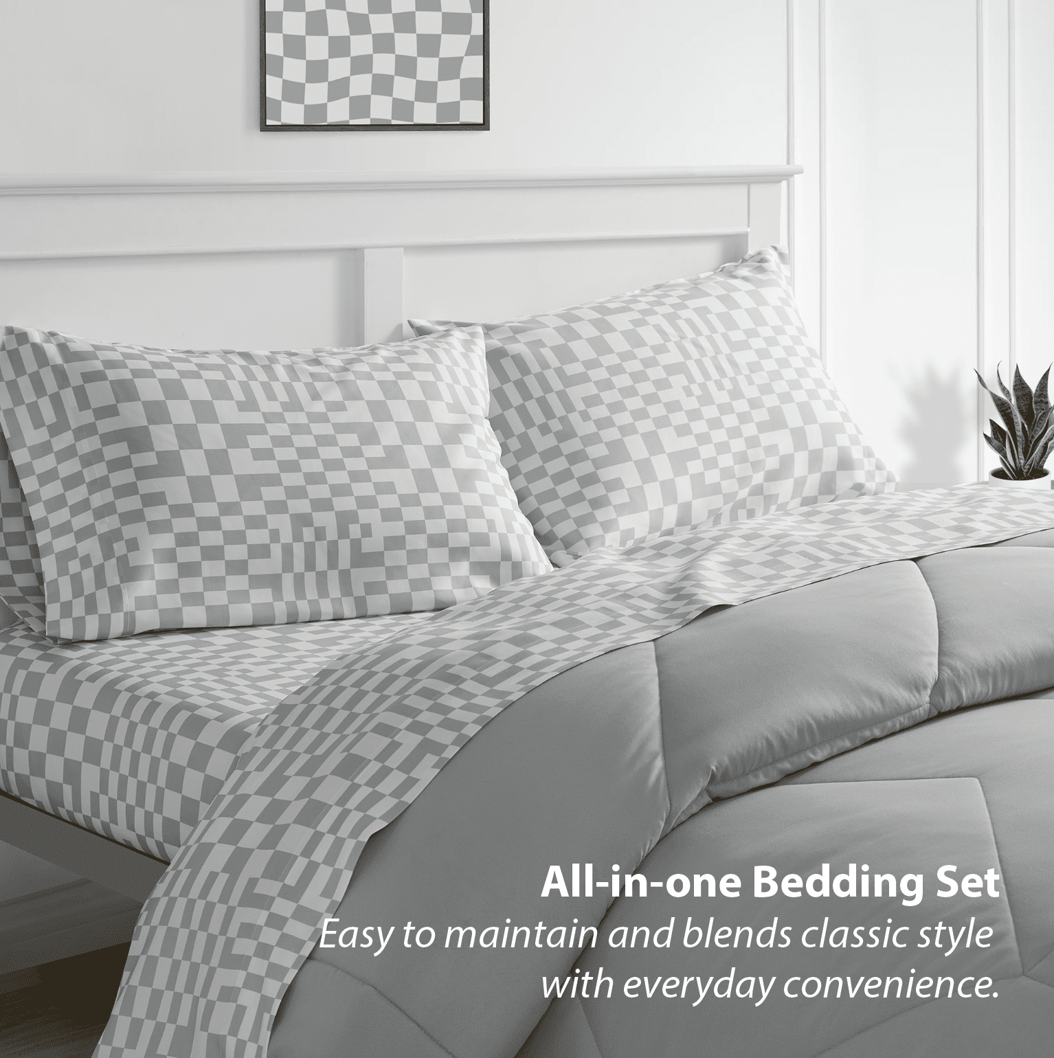 Bco Home 5-Piece Cooling Technology Gray Comforter and Sheet Set, Full
