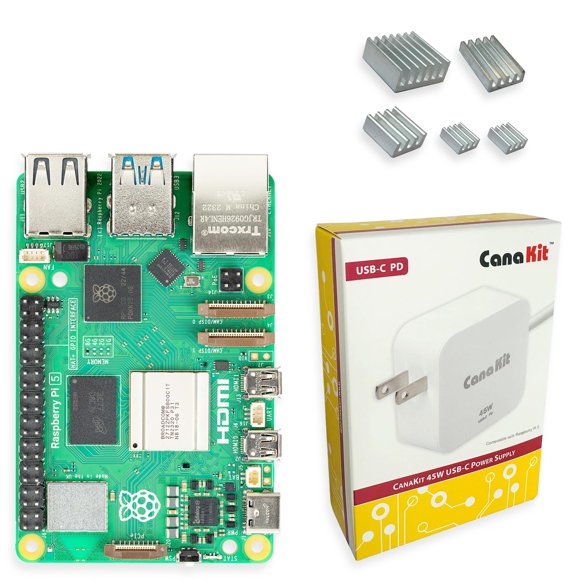 Kit básico CanaKit para Raspberry Pi 5 de 8 GB de RAM con fuente de alimentación