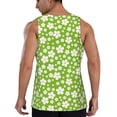 thumbnail image 3 of Fotbe Green White Flowers Pattern Men's Quick Dry Workout Tank Top Gym Muscle Tee Fitness Bodybuilding Sleeveless T Shirt Breathable Workout Shirt-Large, 3 of 9