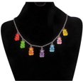 thumbnail image 4 of Creative Gummy Bear Shape Necklace Multicolor Candy Color Pendant Necklace for Women, 4 of 6
