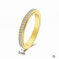 thumbnail image 4 of 3mm Thin14K Yellow Gold Stackable CZ Eternity Spinner Ring Wedding Band for Women Men, 4 of 7