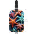 thumbnail image 6 of Square 2Pack PU Leather Starfish Cruise Luggage Tag with Privacy Cover and Name ID Tag for Travel Handbags Backpacks Luggage Tags, 6 of 6